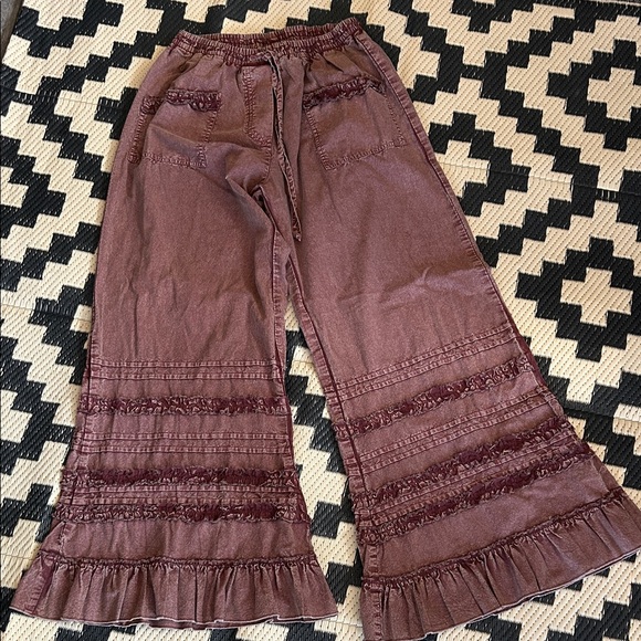 EUC FP One Arabella Elegant Wide Leg Pants - in Mocha Mauve (Pockets) - Picture 2 of 9